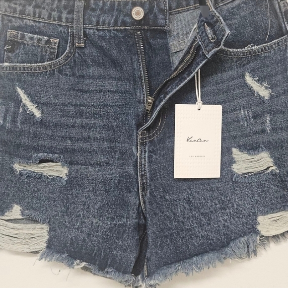 KANCAN HIGH RISE DISTRESSED SHORTS WOMEN'S SIZE 27 - Picture 4 of 6